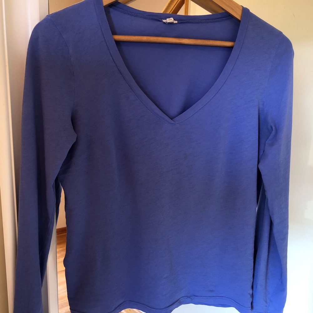 Jcrew Blue Long Sleeve Shirt VNeck